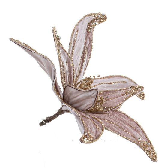 Цветок исскуственный &quot;Пуансеттия&quot; (на клипсе), D 31 см, L31 W31 H17 см