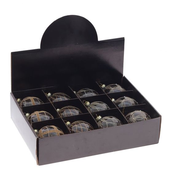 Набор из 12шт Украшение новогоднее &quot;Шар&quot;, D 8 см, L35 W25 H8,5 см