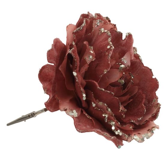 Цветок искусственный &quot;Роза&quot; (на клипсе), L15 W15 H13 см
