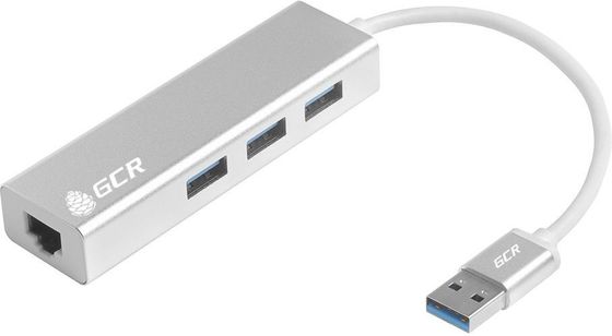 Разветвитель Greenconnect USB 3.0 портов:3 серебряный (GCR-AP05)