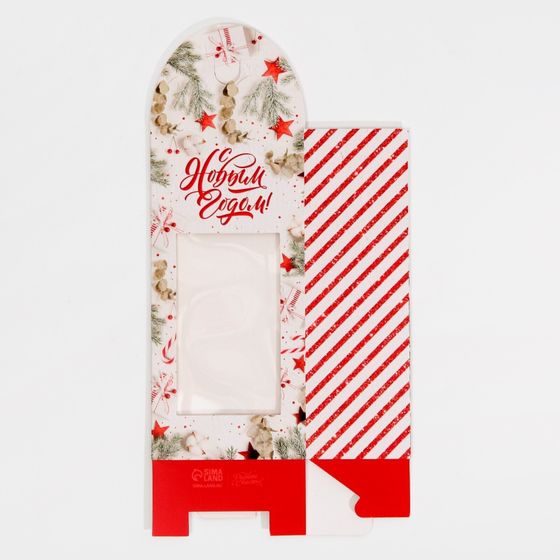 !09 Комплект из 5 штук: Коробка складная «С Новым годом!», 9×19×6 см.
