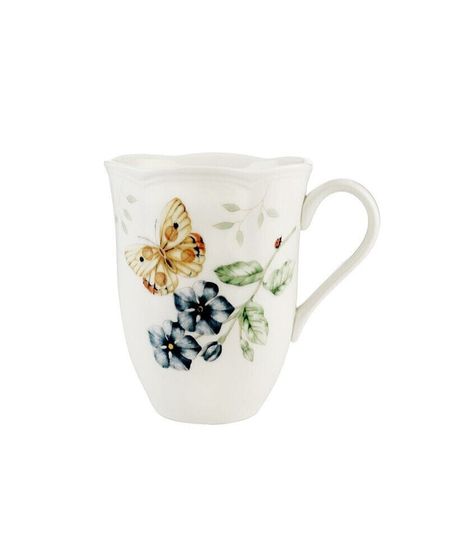 Butterfly Meadow 12 Oz. Floral Porcelain Mug