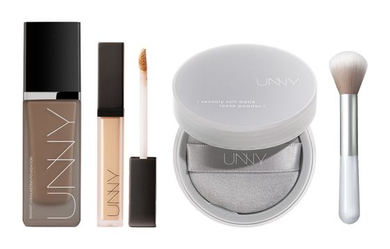 UNNY Foundation Concealer Loose Powder Makeup Sets Natural Long-Lasting Non-Cakey 30ml+8.5g+5g+Brush