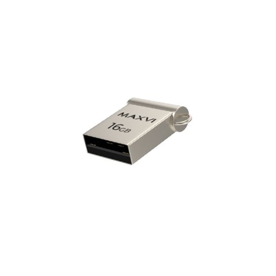 Флешка Maxvi MM, 16 Гб, USB2.0, чт до 25 Мб/с, зап до 15 Мб/с, серебристая