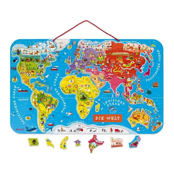 JANOD Magnetic World Map German Version Puzzle