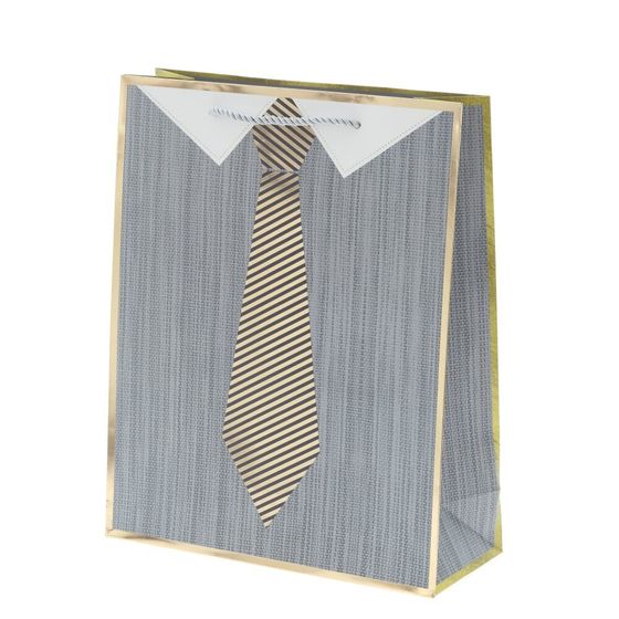 Пакет подарочный (бумага 210г/м2, (блок микс 12шт), L26 W10 H32 см, 4в.