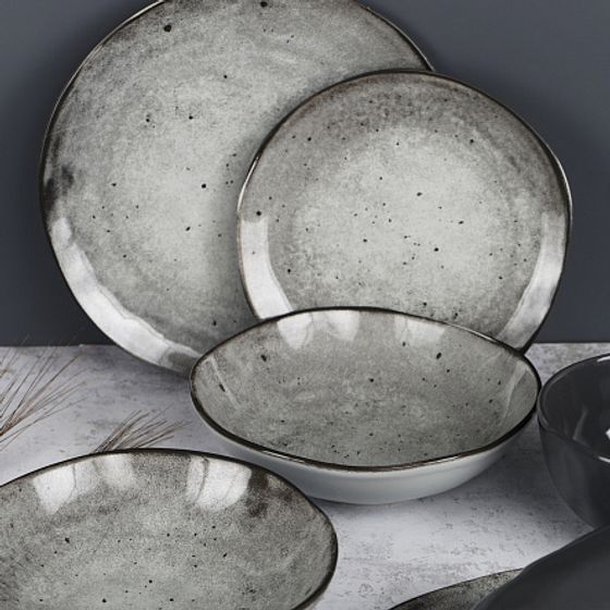 Тарелка суповая STONE серый 20см