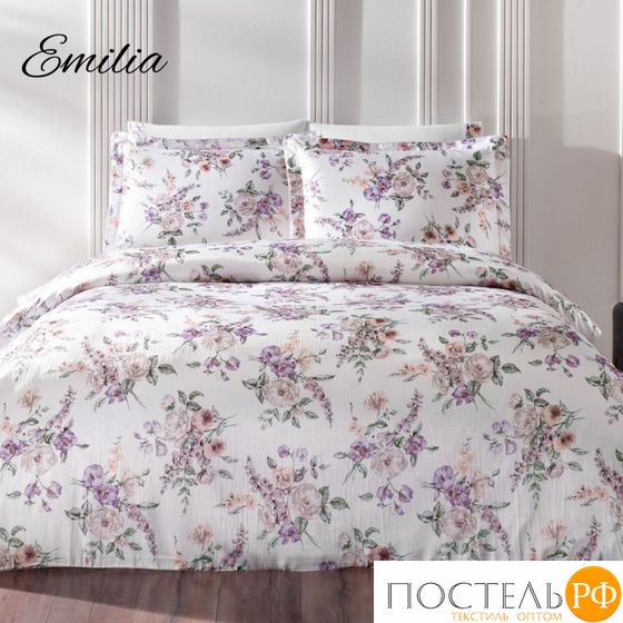 NT852KBEY2 Комплект постельного белья Tivolyo home EMILIA белый Евро