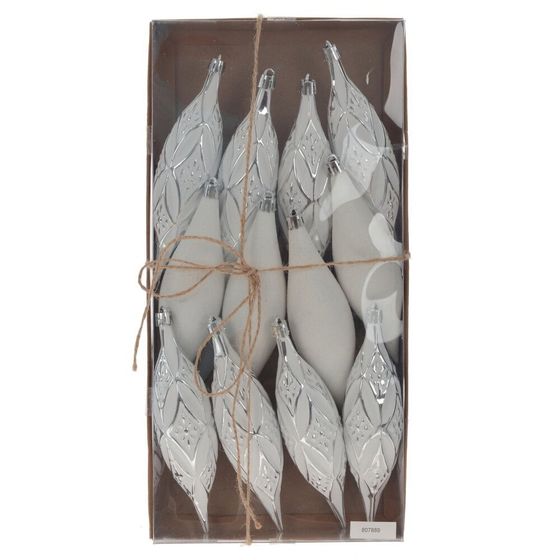 Набор из 12шт Украшение новогоднее "Капля", L4 W4 H15 см