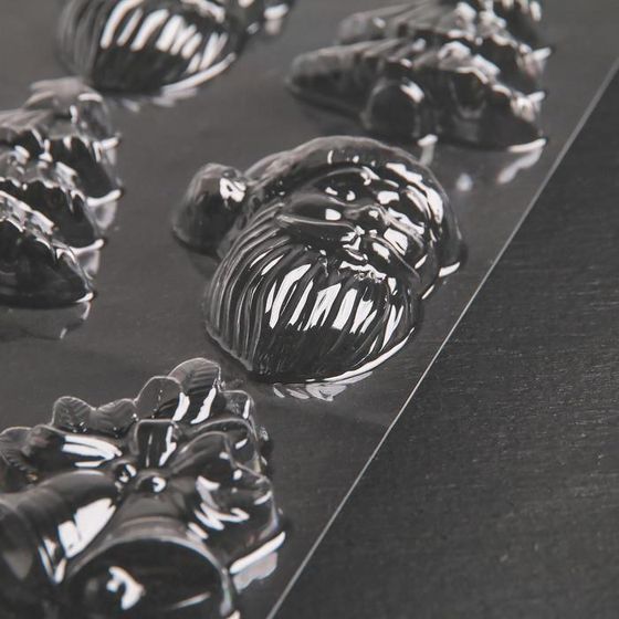 !09 Форма для шоколада новогодняя «Рождество», 12 ячеек, 15×8 см, цвет прозрачный