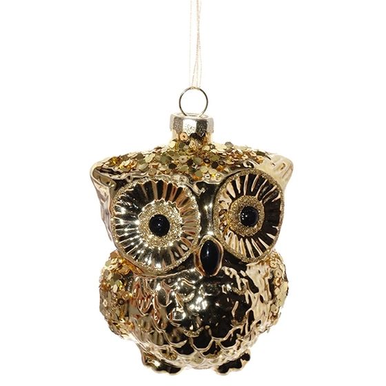 Украшение новогоднее "Сова", L8 W7 H10 см, 2в.