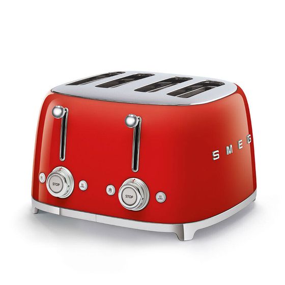 Тостер на 4 ломтика Smeg 50&#39;s Style TSF03RDEU красный