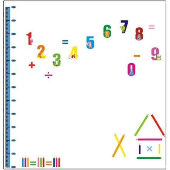 Наклейка пластик интерьерная цветная ростомер &quot;Весёлые задачки&quot; 50x70 см