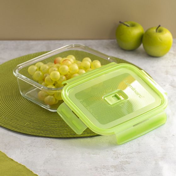 Контейнер ПЮРБОКС АКТИВ НЕОН ЗЕЛЕНЫЙ 1220мл прямоугольный