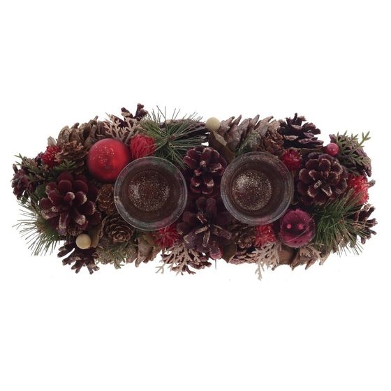 Подсвечник &quot;Новогодняя композиция&quot;, L31 W14 H9 см