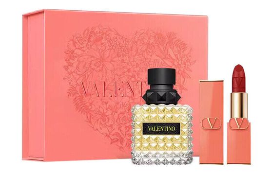 Valentino 2024 Rose Lipstick Gift Set Makeup Set White Day Rose Water 50ml+Warm Sun Orange Limited Lipstick #111A