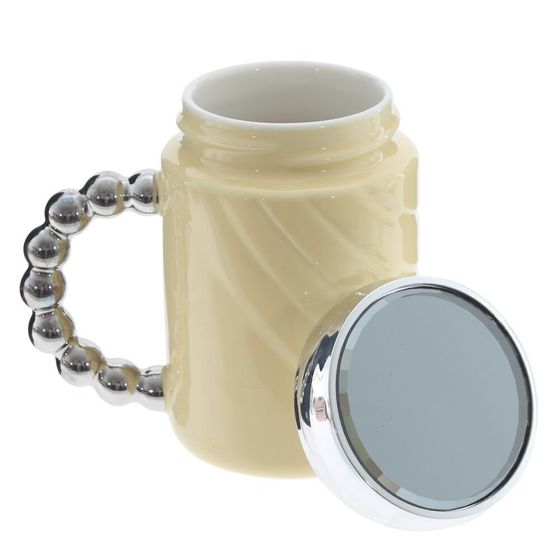 Кружка с крышкой, L6,8 W6,8 H12,5 см, дизайн микс