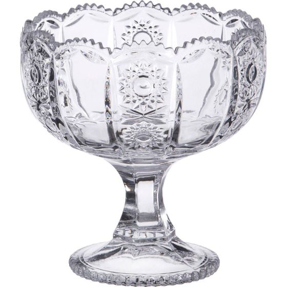 КОНФЕТНИЦА НА НОЖКЕ &quot;MUZA CRYSTAL&quot; ДИАМЕТР=12,5 СМ. ВЫСОТА =13 СМ. (КОР=24ШТ.)