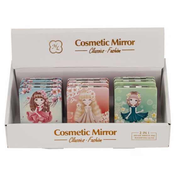 Зеркало карманное, Д6 Ш8,5 В1 см, 4в.