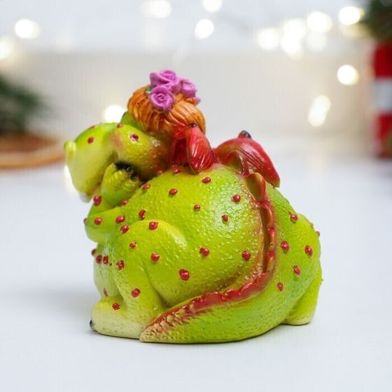 !09 Фигура &quot;Девочка-дракоша&quot; зеленая, 7,5х6х6 см.