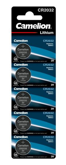 Батарейка Camelion Lithium CR2032 BL-5 CR2032 210mAh (5шт) блистер