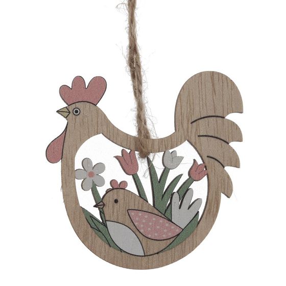Набор из 8-ми изделий декоративных подвесных &quot;Курица/Петух&quot; (6*05*6), L12,5 W12,5 H1,5 см