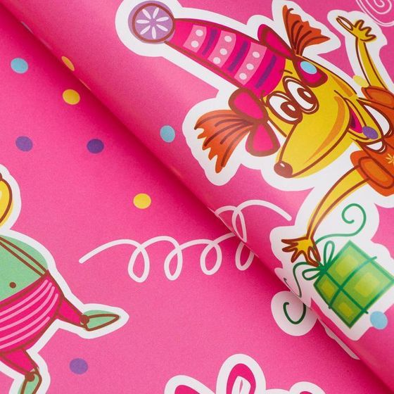 !09 Бумага упаковочная 2 листа глянцевая "Праздник", 100 х 70 см.