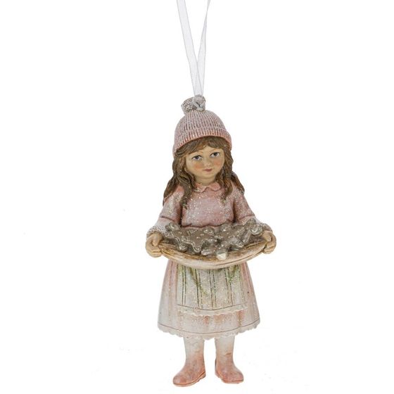 Фигурка декоративная подвесная &quot;Девочка&quot;, L5,5 W4 H12 см, 3в.