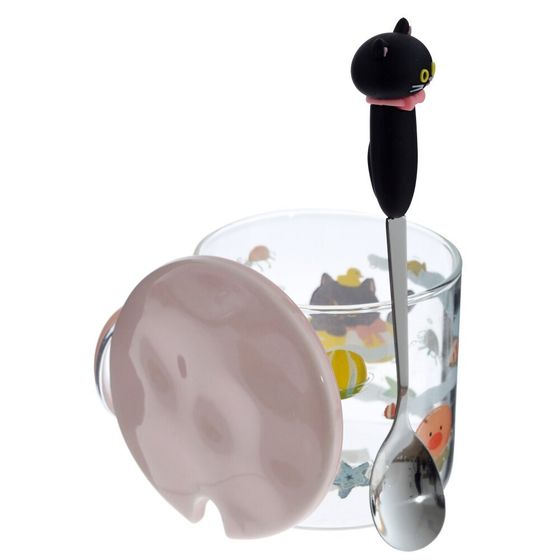 Кружка с крышкой и ложкой, 300 мл, L11 W9 H12 см, 4в.