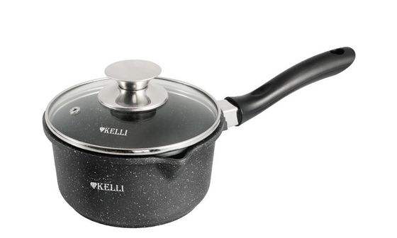 Ковш Kelli KL-4023-16 1.6л стек.кр черный