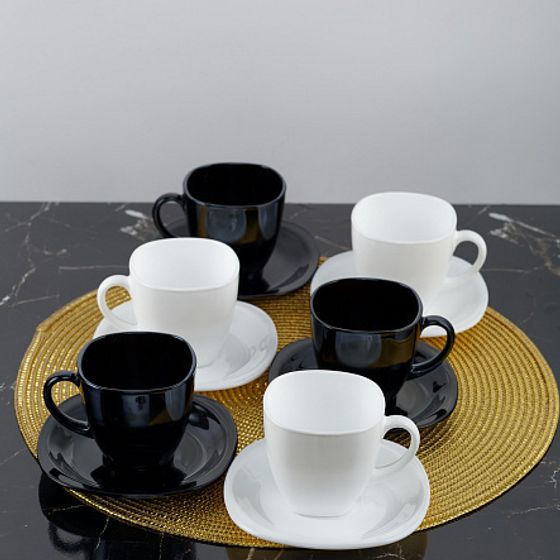 Чайный набор КАРИН 220мл черно-белый