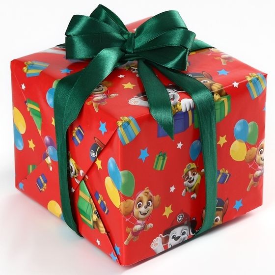 !09 Бумага упаковочная 4 листа глянцевая, Щенячий патруль, 70x100 см