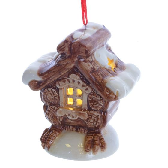 Украшение новогоднее &quot;Избушка&quot; с подсветкой , L7 W5 H8 см, (2хLR44), 3в.