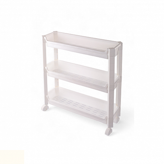 Стеллаж на колёсиках белый 3 уровня 46.5х14.5х48,3см
