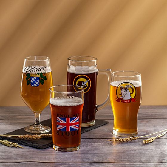 Набор бокалов для пива ВРЕМЯ ДЕГУСТАЦИЙ КРАФТ БИР 4шт mix