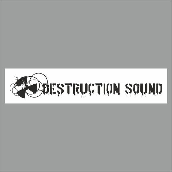 Полоса на лобовое стекло &quot;DESTRUCTION SOUND&quot;, белая, 1600 х 170 мм