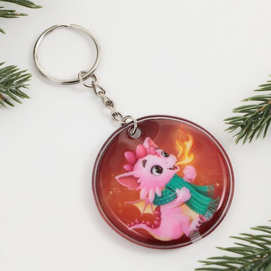 !09 Набор из 2-х штук: Брелок с фонариком «Уютного нового года», 5 х 5 см.