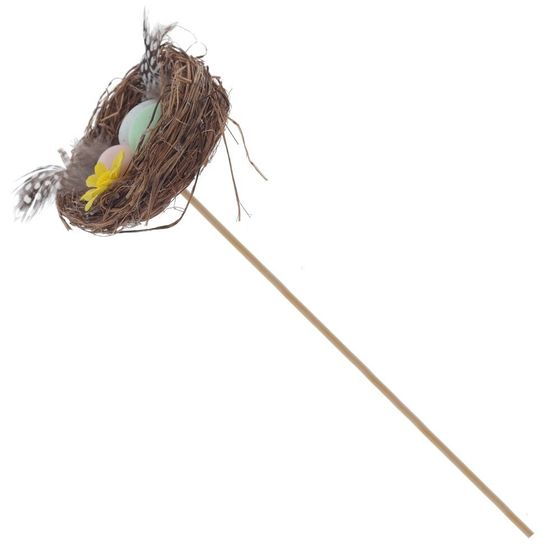 Изделие декоративное (вставка) &quot;Гнездо пасхальное&quot; (8*7*3) (блок 12 шт), L7 W7,5 H22 см, 2в.