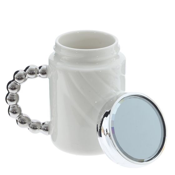 Кружка с крышкой, L6,8 W6,8 H12,5 см, дизайн микс