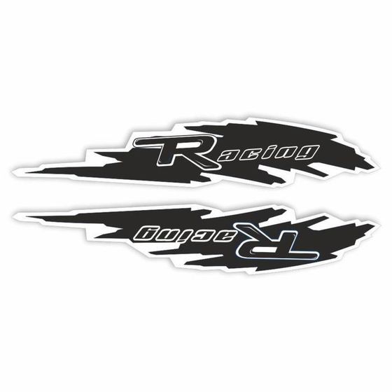 Наклейка &quot;Брызги RACING&quot;, черная, комплект 2 шт, 28 х 5,5 см