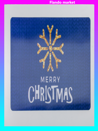 !09 Набор из 4-х предметов - Салфетка сервировочная на стол Real 3D «Рождество», 42x27 см, цвет синий