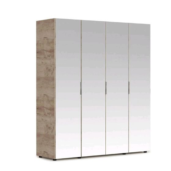 Шкаф «Джулия», 4х дверный с 4 зеркалами, 1786 × 560 × 2058 мм, цвет крафт серый