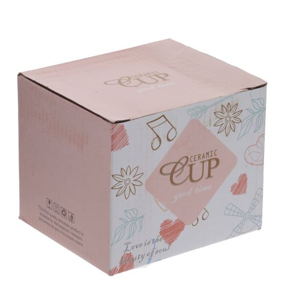 Кружка с крышкой и ложкой, 230 мл, L12 W9 H10,5 см