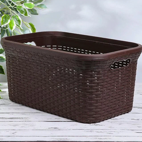 Корзина для белья RATTAN коричневая 35л