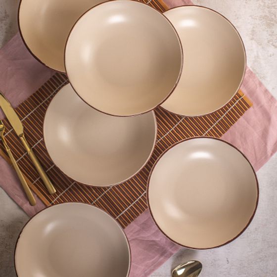 Тарелка суповая OH!SPLASH бежевый 20.5см 660мл