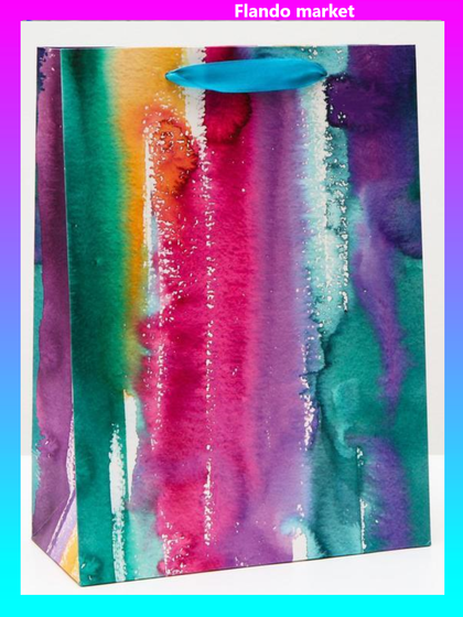 !09 Пакет (набор 2 штуки) подарочный "Акварельный штрих", 26 х 32 х 12 см