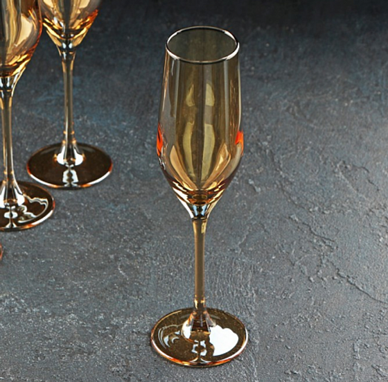 Набор бокалов для шампанского Золотой мед 160мл 4шт