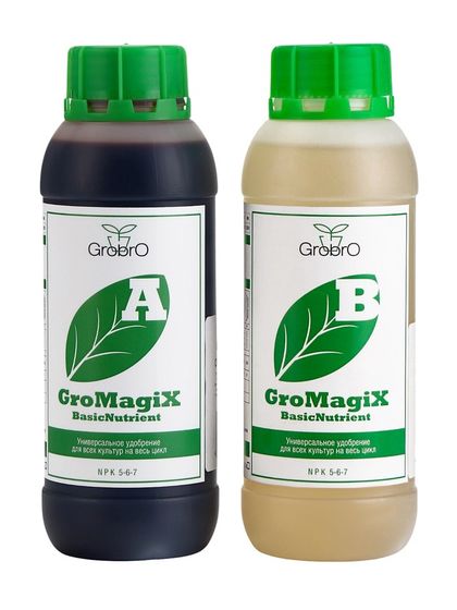Удобрение для гидропоники &quot;GroBro&quot; GroMagiX A+B, 2х0,5л