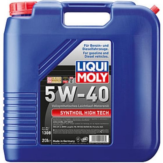 Масло моторное Liqui Moly Synthoil High Tech 5W-40 SM A3/B4, 20 л