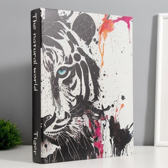 Шкатулка-книга «Мир природы. Белый тигр», дерево, искусственная кожа, 28.5×22×4 см